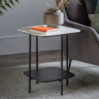 Whitworth Side Table White Marble