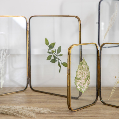 Suki Double Photo Frame Antique Brass Small
