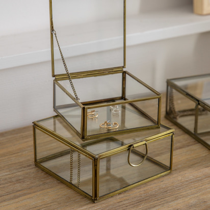 Amari Box Antique Brass (Set of 2)