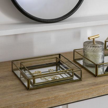 Amari Tray Antique Brass (Set of 2) Small