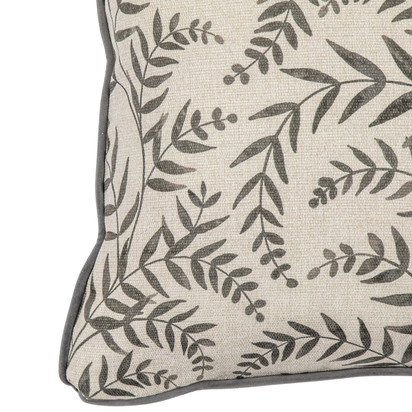 Heirloom Leaf Cushion Steel