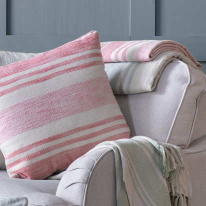 Recycled Plastic Palm Beach Stripe Throw Coral