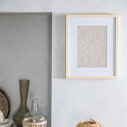 Neutral Line Drawing Framed Art