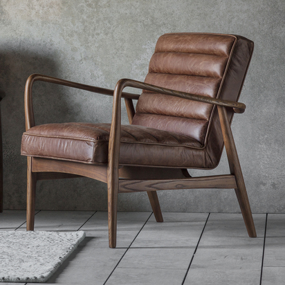 Ethan Armchair Vintage Brown Leather