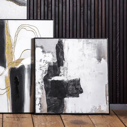 Maine Textured Abstract Framed Canvas