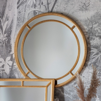 Hepburn Round Mirror Gold