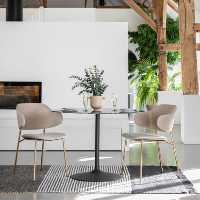 Fielding Dining Table Black Effect 1100x1100x750mm