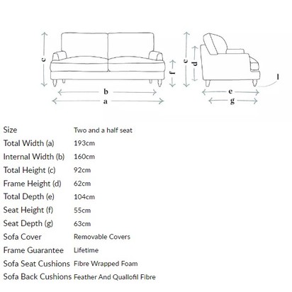 Isla 2.5 Seat Sofa in Stoneware Easy Cotton