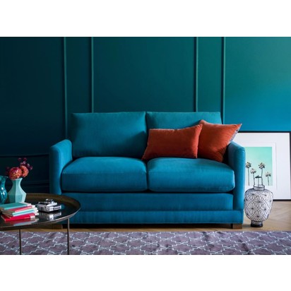 Aissa 2.5 Seat Sofa Bed in Midnight Blue Brushed Linen Cotton