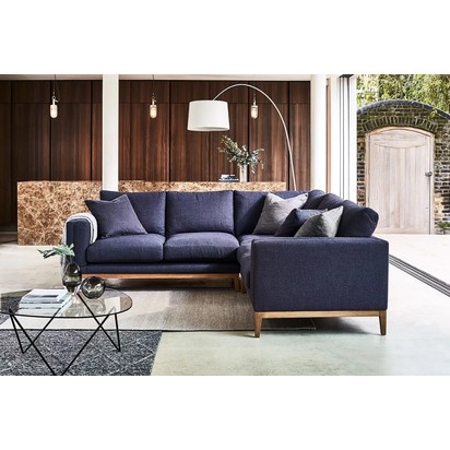 Costello Medium Corner Sofa in Portland blue Brushstroke