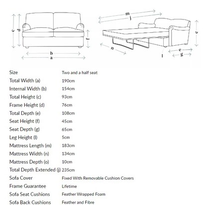 Bluebell Premium Comfort 2.5 Seat Sofabed in Meadow Smart Velvet