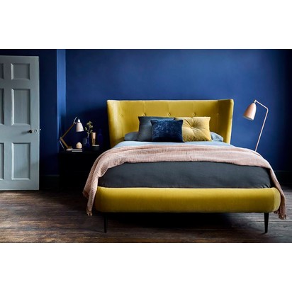 Audrey King Bed in Sapphire Smart Velvet