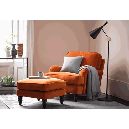Bluebell Armchair in Butterscotch Cotton Matt Velvet