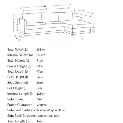 Aissa Medium LHF Chaise Sofa in Sapphire Smart Velvet