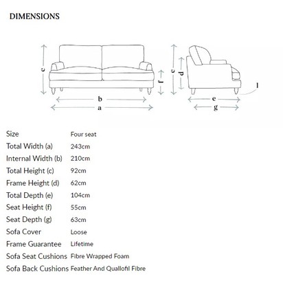 Isla 4 Seat Sofa in Sage Smart Velvet