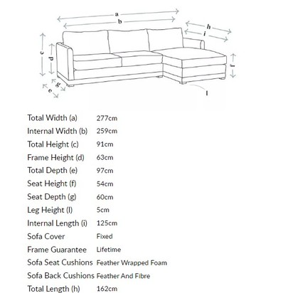 Aissa Large LHF Chaise Sofa in Alabaster Brushed Linen Cotton