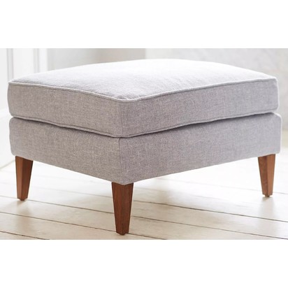 Iggy Medium Rectangular Footstool in Cashew Baylee Viscose Linen