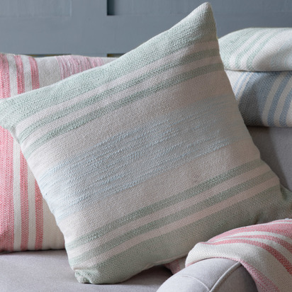Recycled Plastic Palm Beach Stripe Cushion Green