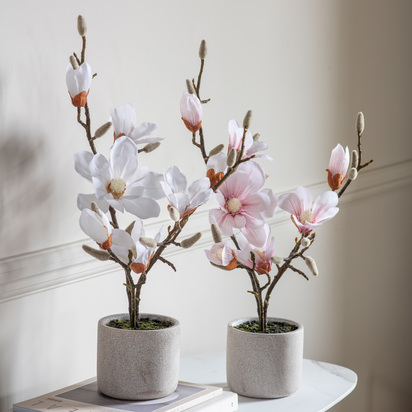 Potted Magnolia (real touch) Light Pink H600mm