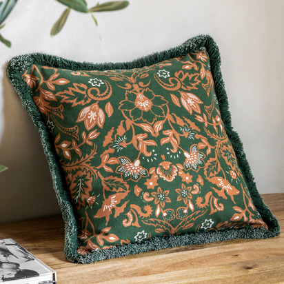 Botanist Cushion Cover Olive and Tan 450x450mm