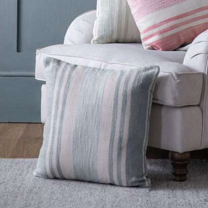 SG Florida Stripe Cushion Light Blue 500x500mm