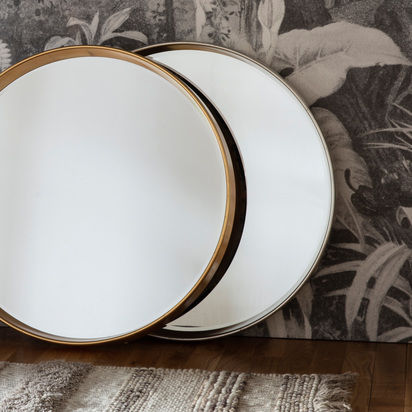 Parker Round Mirror Silver 950x950mm