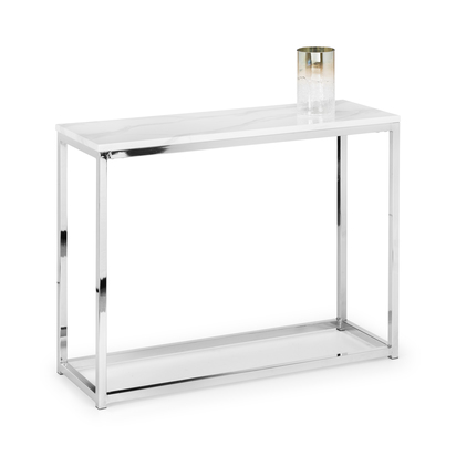 Scala White Marble Console Table
