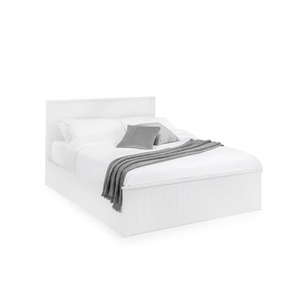 Maine 135cm Double White Lift-up Ottoman Storage Bed
