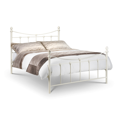 Rebecca 90cm Single White Metal Bed
