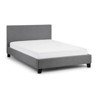 Rialto 150cm King Light Grey Linen Style Fabric Bed