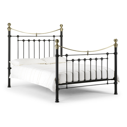 Victoria 150cm King Black Metal Bed