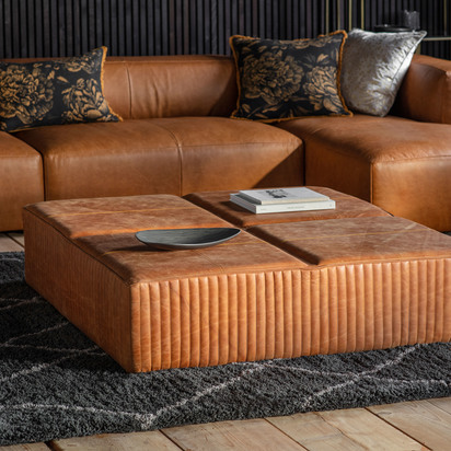 Marley Slab Brown Leather 1200x1200x300mm