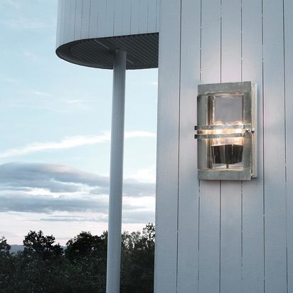 Basel 1 Light Wall Lantern - Galvanised With Clear Glass