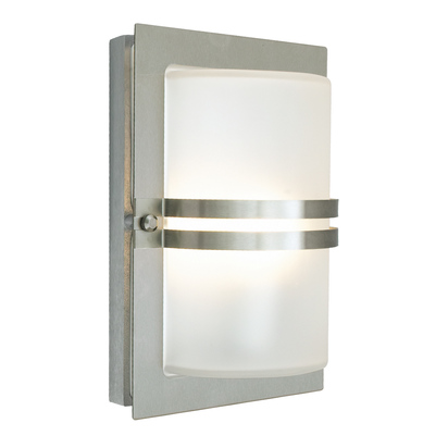 Basel 1 Light Wall Lantern - Stainless Steel With Frosted Glass