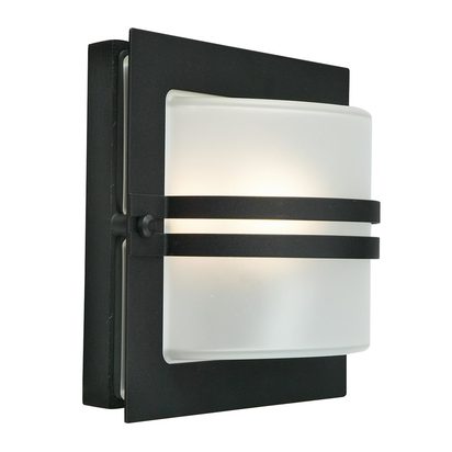 Bern 1 Light Wall Lantern - Black With Frosted Glass