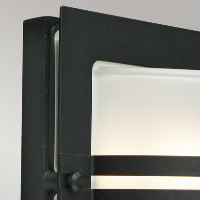 Bern 1 Light Wall Lantern - Black With Frosted Glass