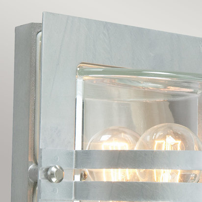 Bern 1 Light Wall Lantern - Galvanised With Clear Glass
