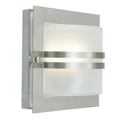 Bern 1 Light Wall Lantern - Stainless Steel With Frosted Glass