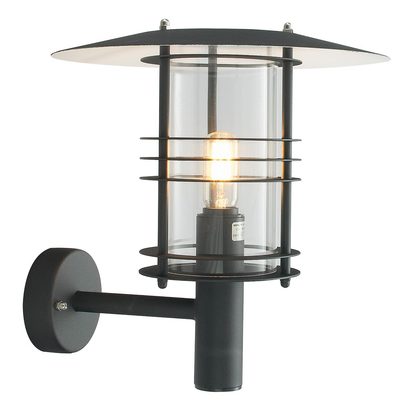 Stockholm 1 Light Grande Wall Lantern - Black