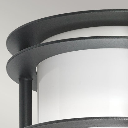 Stockholm 1 Light Flush Light - Black With Opal Glass