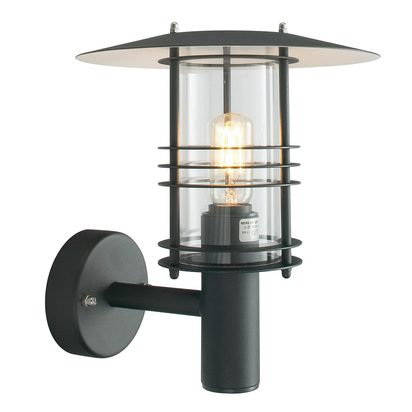 Turin 1 Light Up Wall Lantern - Black