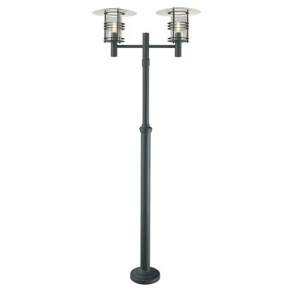 Turin 2 Light Twin Lamp Post - Black