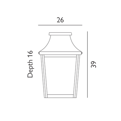 Turin 1 Light Half Wall Lantern - Black
