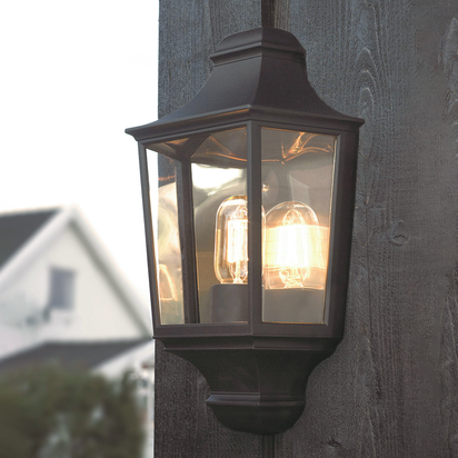 Turin 1 Light Half Lantern - Black