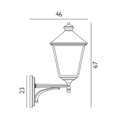 Turin Grande 1 Light Up Wall Lantern - Black