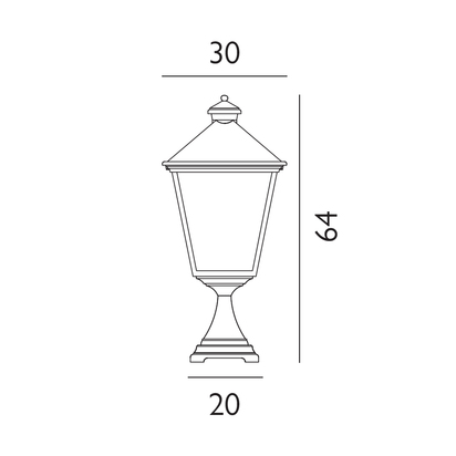Turin Grande 1 Light Pedestal - Black