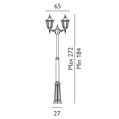 Valencia 2 Light Twin Head Lamp Post