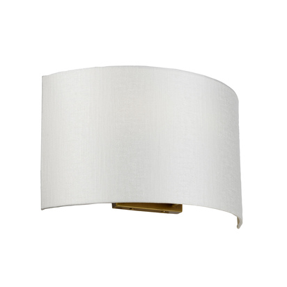 Cooper Large Curved Wall Light with Aged Brass Back Plate
