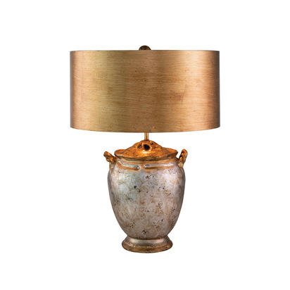 Jackson 1lt Table Lamp - Antiqued Silver with Gold Leaf Accents
