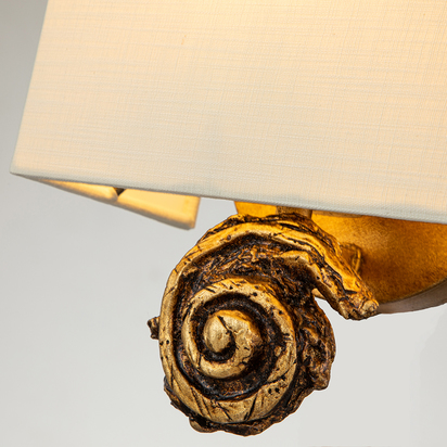 Swirl 1lt Small Wall Light - Gold Leaf